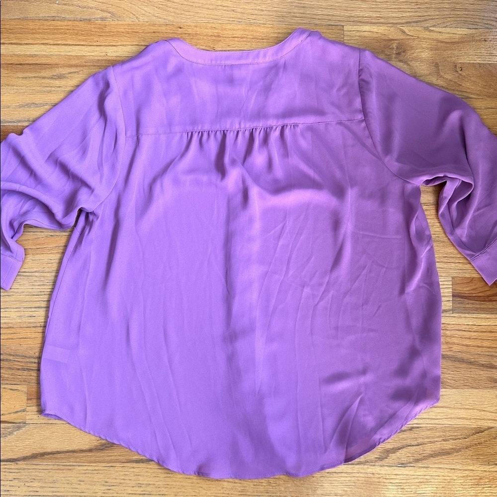 Torrid Purple Button-Front Blouse - Picture 4 of 7